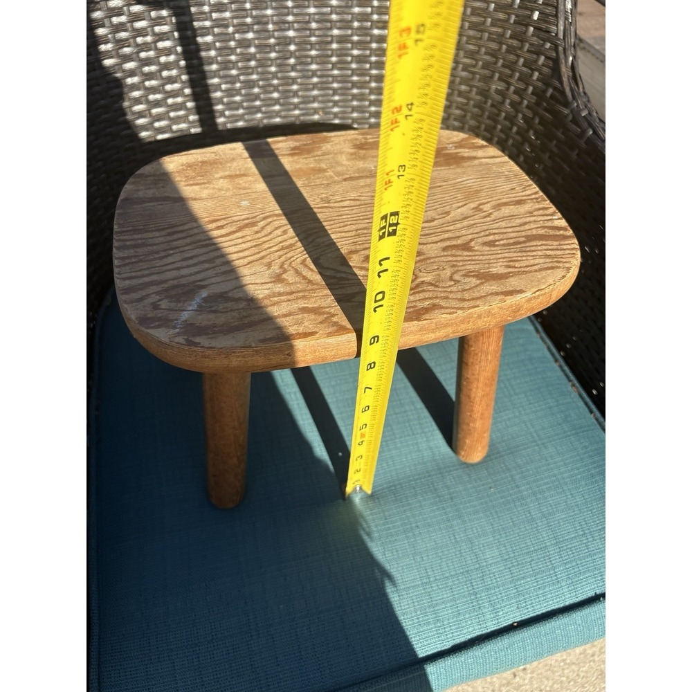 Vintage Natural Solid Wood Step Stool Plant Stand Foot Stool MCM Minialmalist - Picture 7 of 7